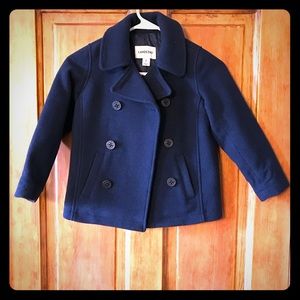 Lands’ End Navy Girls (Size 4/small) Wool Pea Coat